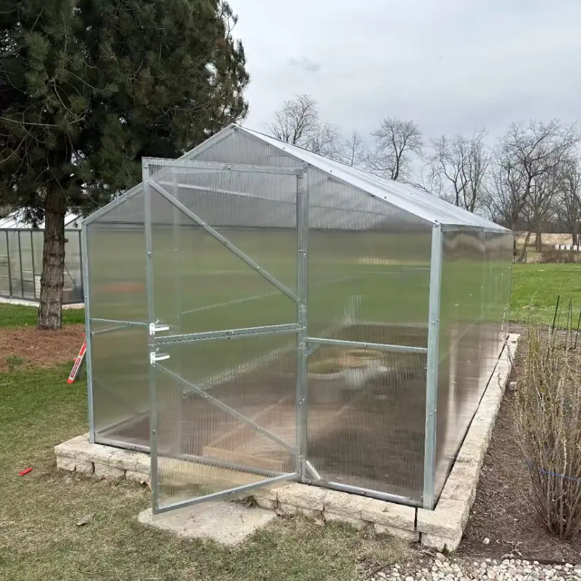 8.3ft Gable Roof Walk-In Polycarbonate Greenhouse Kit - Gable Series