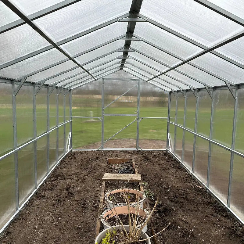 8.3ft Gable Roof Walk-In Polycarbonate Greenhouse Kit - Gable Series