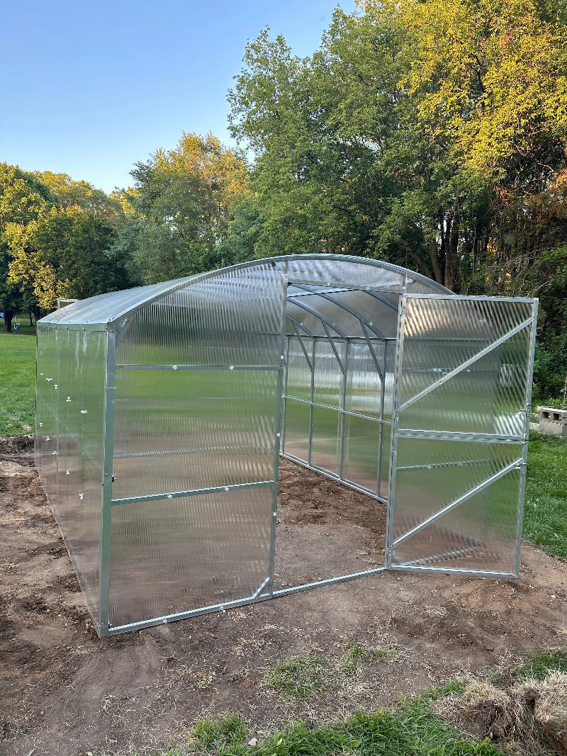 10ft Straight Wall Walk-In Polycarbonate Greenhouse Kit - Loft Series