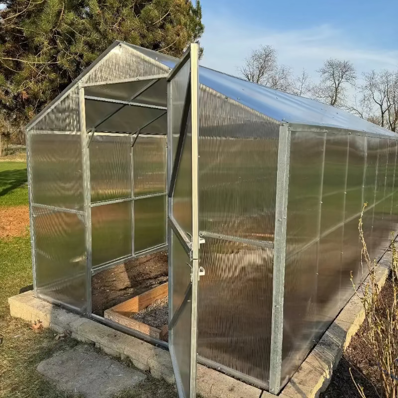 8.3ft Gable Roof Walk-In Polycarbonate Greenhouse Kit - Gable Series