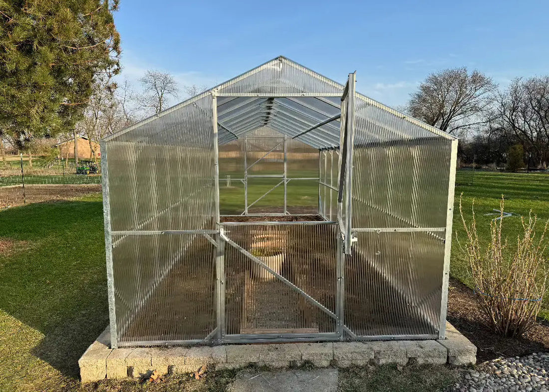 8.3ft Gable Roof Walk-In Polycarbonate Greenhouse Kit - Gable Series