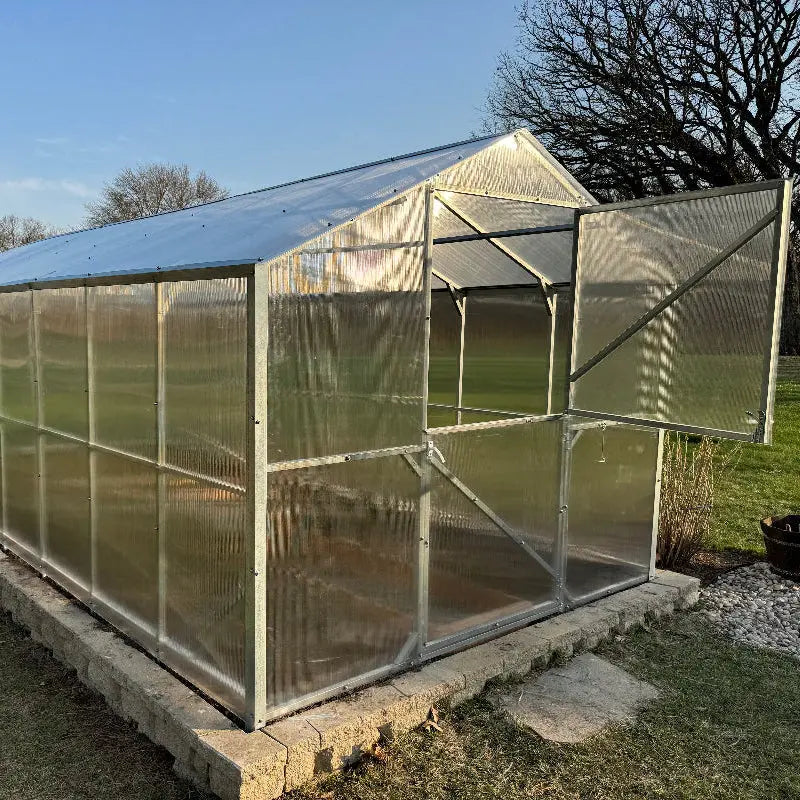 8.3ft Gable Roof Walk-In Polycarbonate Greenhouse Kit - Gable Series