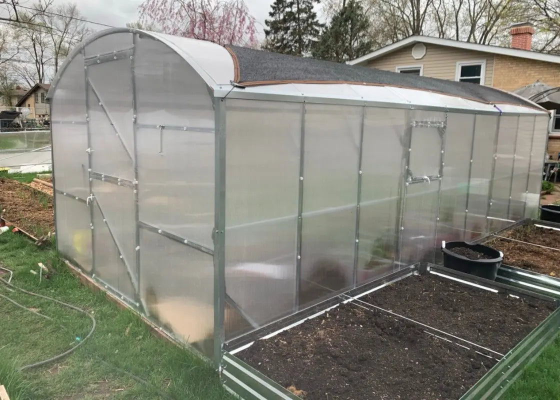 10ft Straight Wall Walk-In Polycarbonate Greenhouse Kit - Loft Series